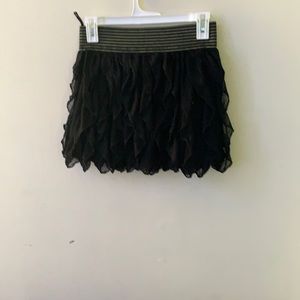 Mini Black Mesh Knit Skirt